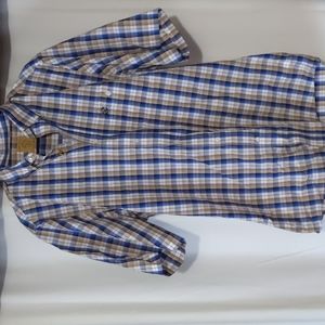 Blue and tan plaid shirt